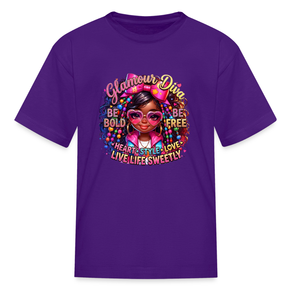 Black Girl Power - Live Life Sweet Kids' T-Shirt - purple