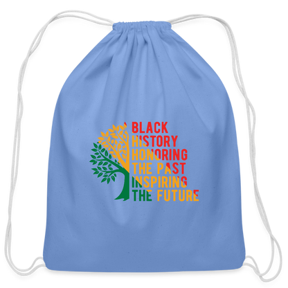 Black History - Cotton Drawstring Bag - carolina blue