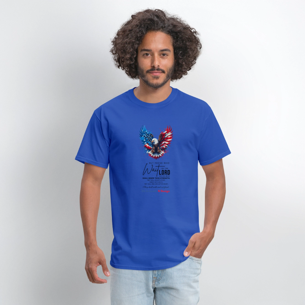 Mount on Eagles wings -Men's  T-Shirt - royal blue