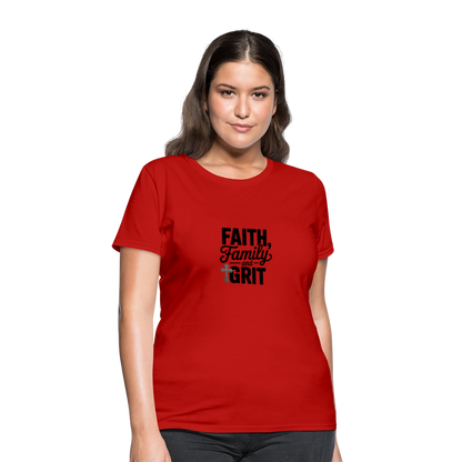 Faith and Family - Women's T-Shirt - red