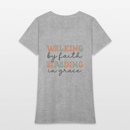 Walk by Faith - Women's T-Shirt - heather gray
