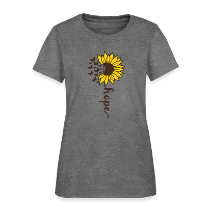 Sunflower of Hope - floral Women's T-Shirt - graphite heather