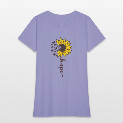 Sunflower of Hope - floral Women's T-Shirt - lavender