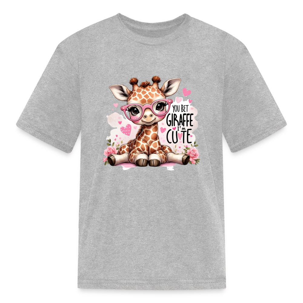 Cute Giraffe - Kids' T-Shirt - heather gray