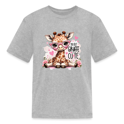 Cute Giraffe - Kids' T-Shirt - heather gray