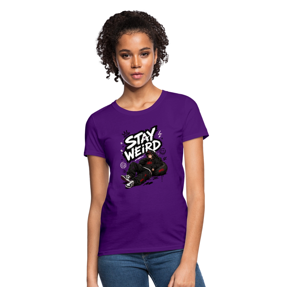 Stay Weird - Graffiti Women's T-Shirt - purple