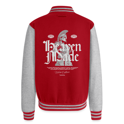 Heaven Made - Letterman Jacket - red/heather grey