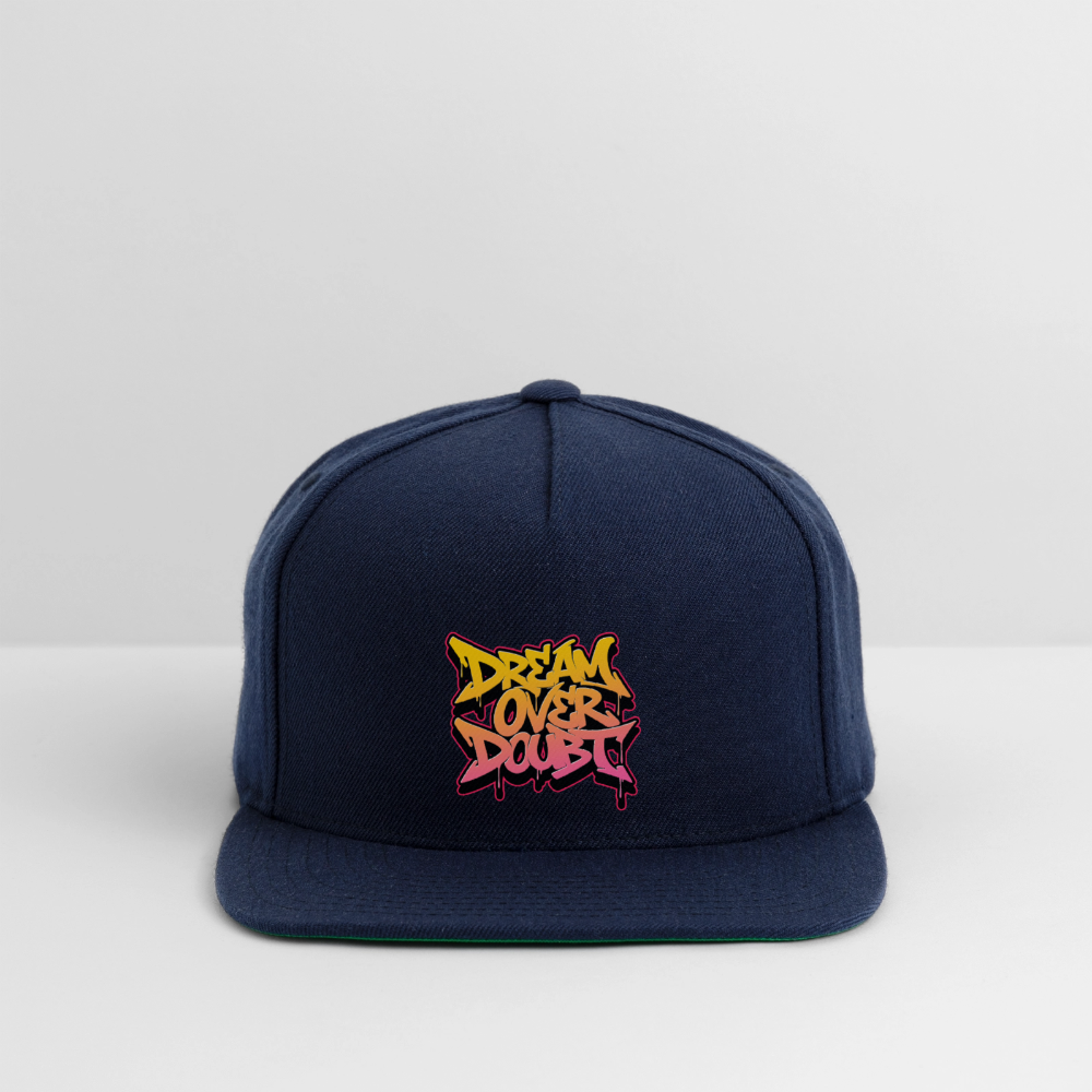 Dream Over Doubt - Graffiti Snapback Baseball Cap - navy