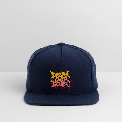 Dream Over Doubt - Graffiti Snapback Baseball Cap - navy