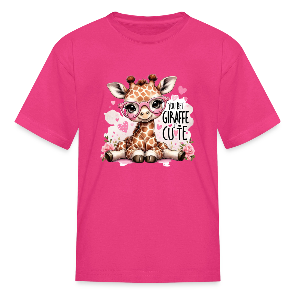Cute Giraffe - Kids' T-Shirt - fuchsia