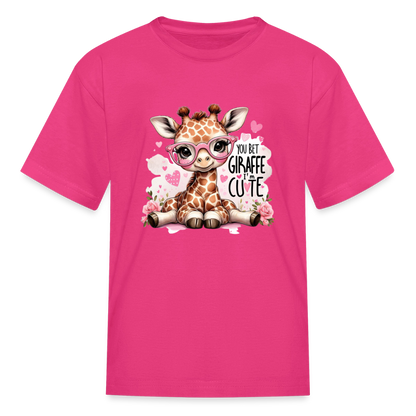 Cute Giraffe - Kids' T-Shirt - fuchsia