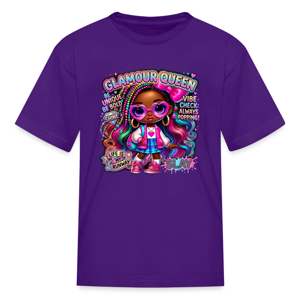 Black Girl Power - Glamour Queen Kids' T-Shirt - purple