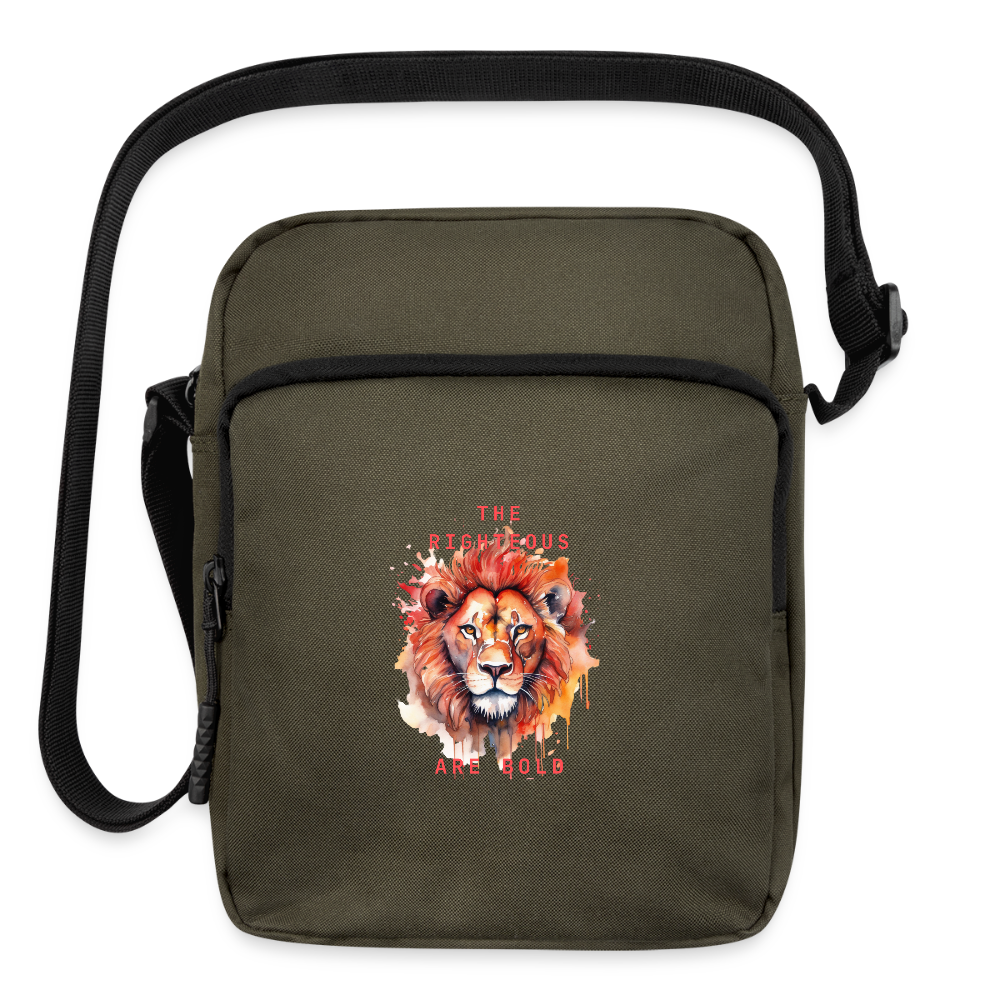 Bold Lion - Upright Crossbody Bag - olive
