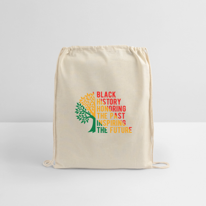 Black History - Cotton Drawstring Bag - natural