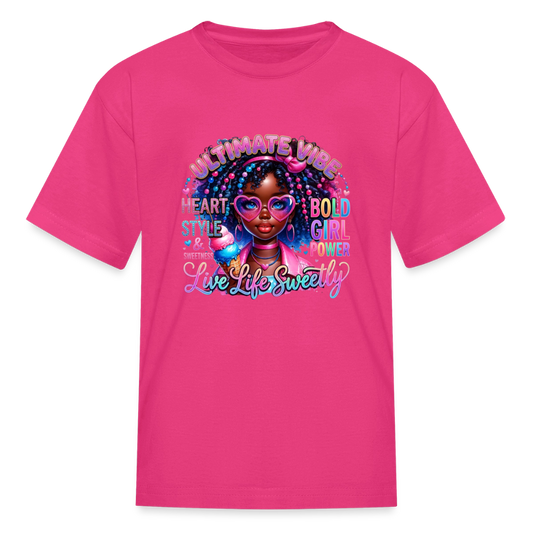 Black Girl Power - Ultimate Vibes Kids' T-Shirt - fuchsia