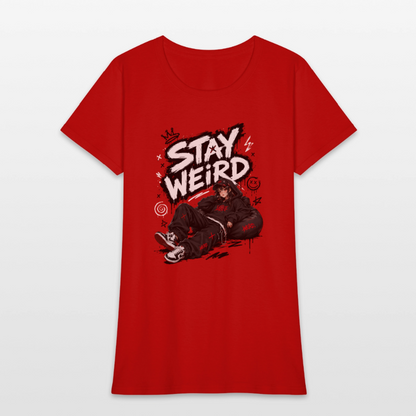 Stay Weird - Graffiti Women's T-Shirt - red