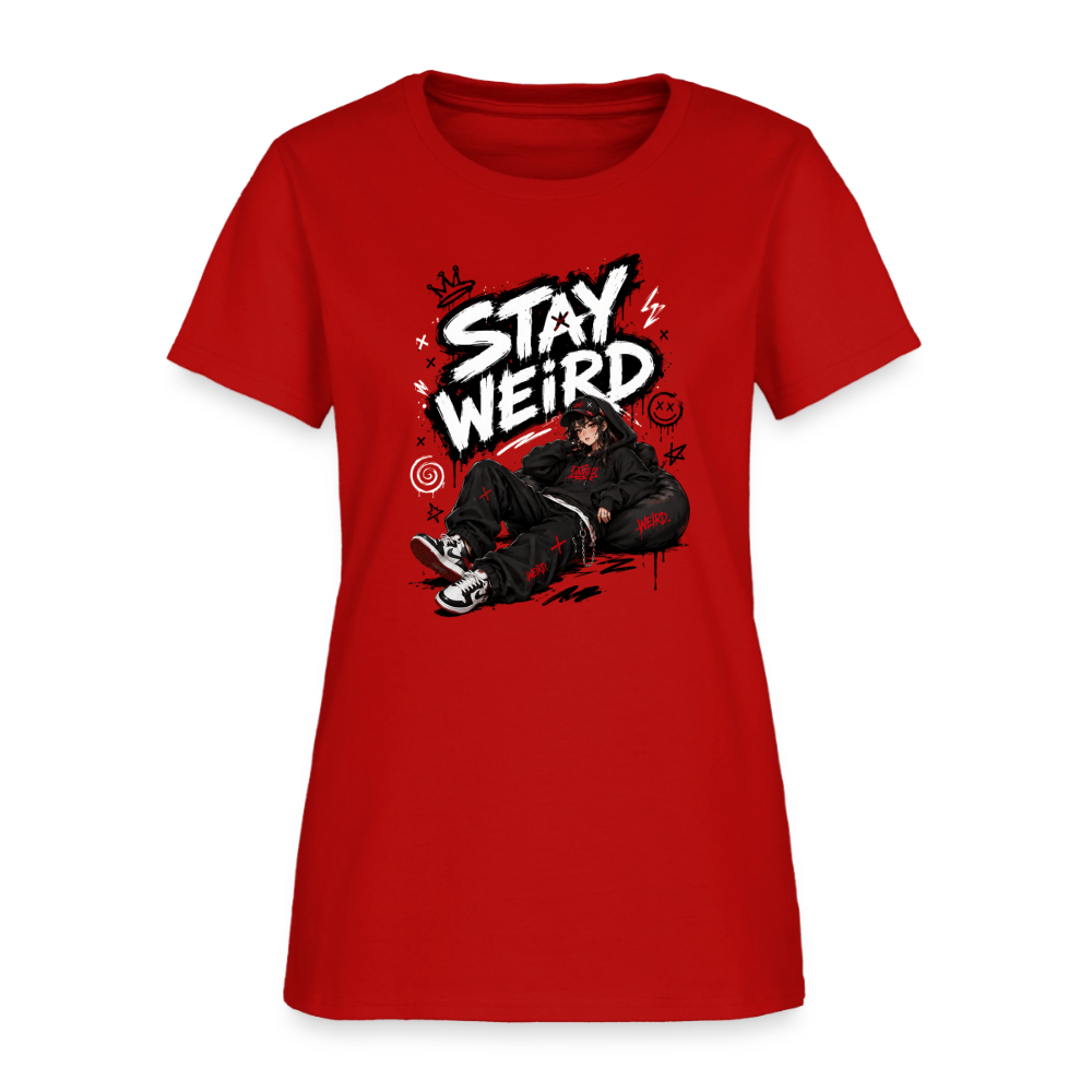 Stay Weird - Graffiti Women's T-Shirt - red