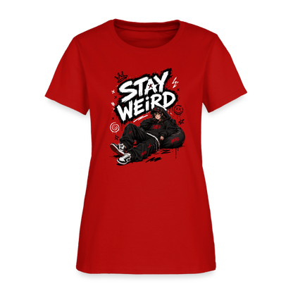 Stay Weird - Graffiti Women's T-Shirt - red