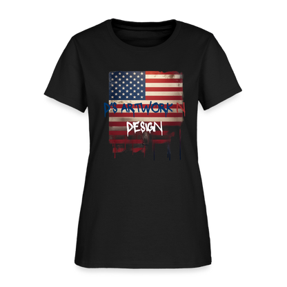 USA Flag Drip - Women's T-Shirt - black