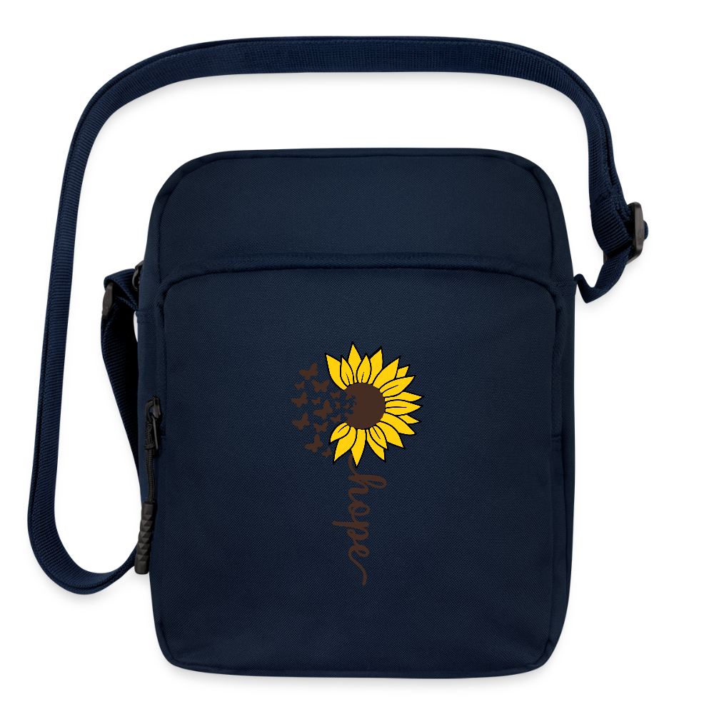Sunflower of Hope - Upright Crossbody Bag - navy