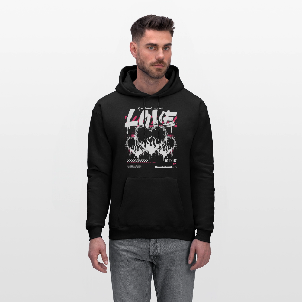 Heart of fire - Men's Hoodie - black