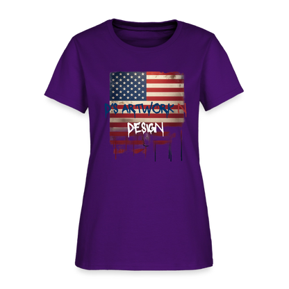 USA Flag Drip - Women's T-Shirt - purple