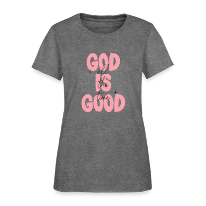 God is Good - Bold Pink -Women's Short Sleeve T-Shirt - graphite heather