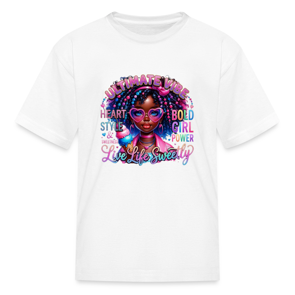 Black Girl Power - Ultimate Vibes Kids' T-Shirt - white