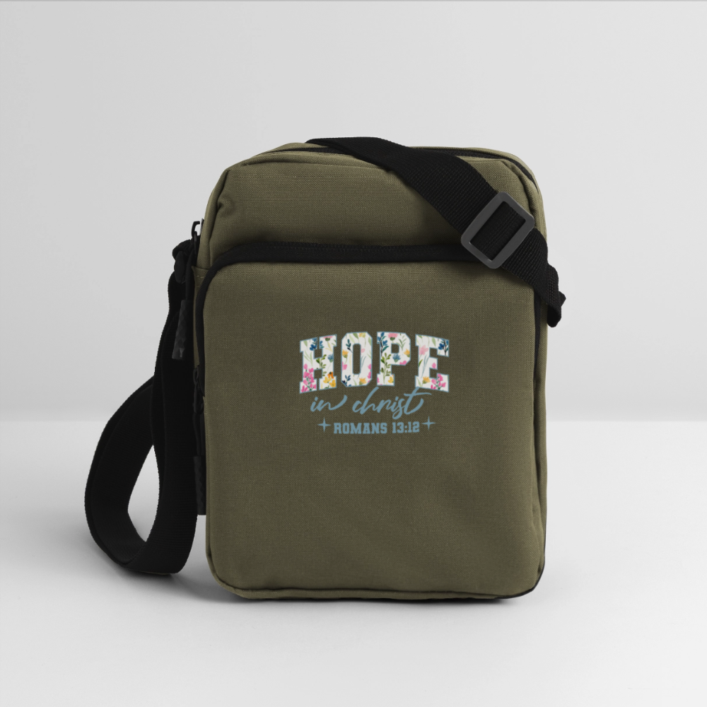 Hope in Christ - Upright Crossbody Bag - olive