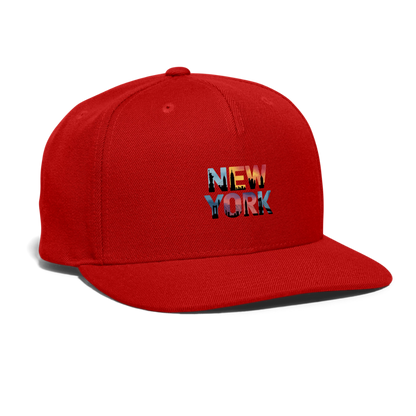 NY Color - Snapback Baseball Cap - red