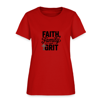 Faith and Family - Women's T-Shirt - red