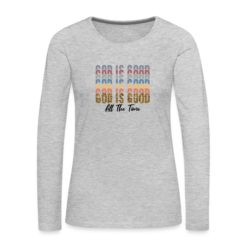 God is Good - Colorful Women's Long Sleeve T-Shirt - heather gray