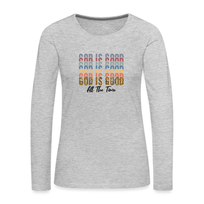 God is Good - Colorful Women's Long Sleeve T-Shirt - heather gray