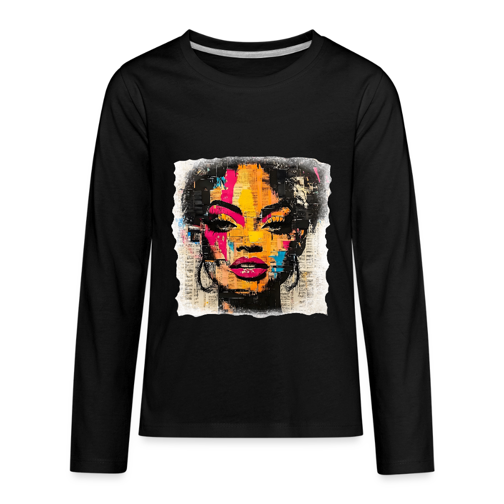 Pop Culture Woman 2 - Kids'  Long Sleeve T-Shirt - black