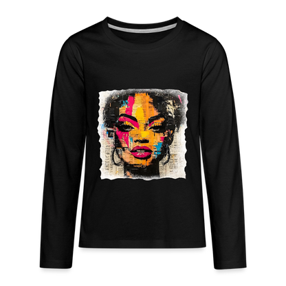 Pop Culture Woman 2 - Kids'  Long Sleeve T-Shirt - black