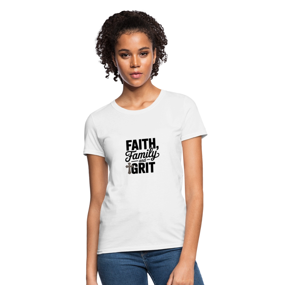 Faith and Family - Women's T-Shirt - white