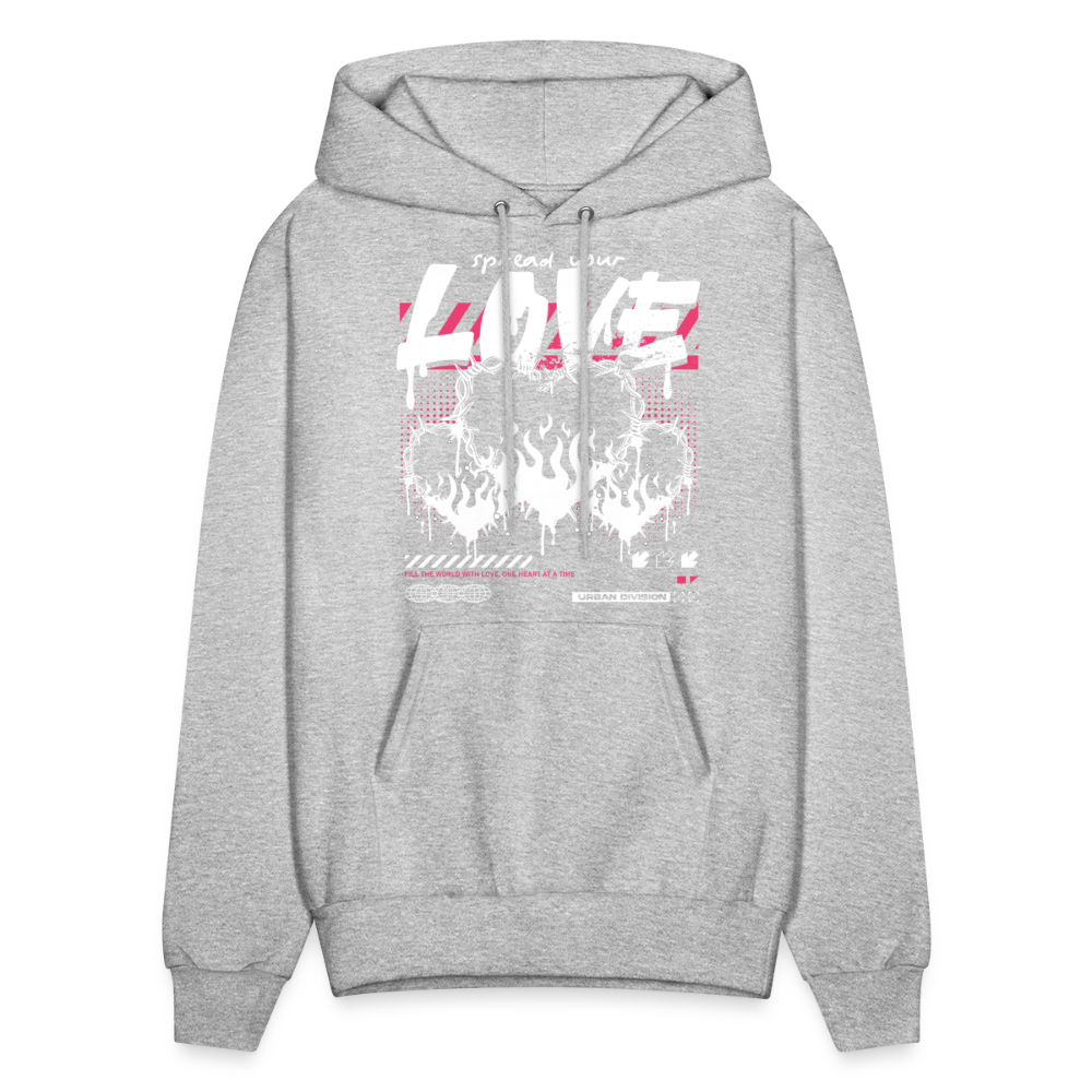 Heart of fire - Men's Hoodie - heather gray