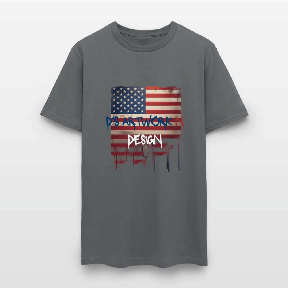 USA Drip Flag - Men's T-Shirt - charcoal
