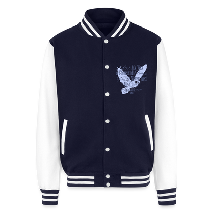 God is with Us - Letterman Jacket - navy/white