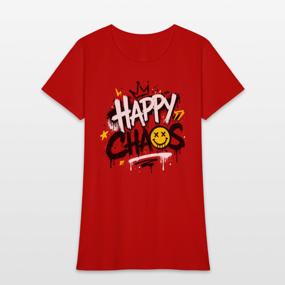 Happy Chaos - Graffiti Women's T-Shirt - red