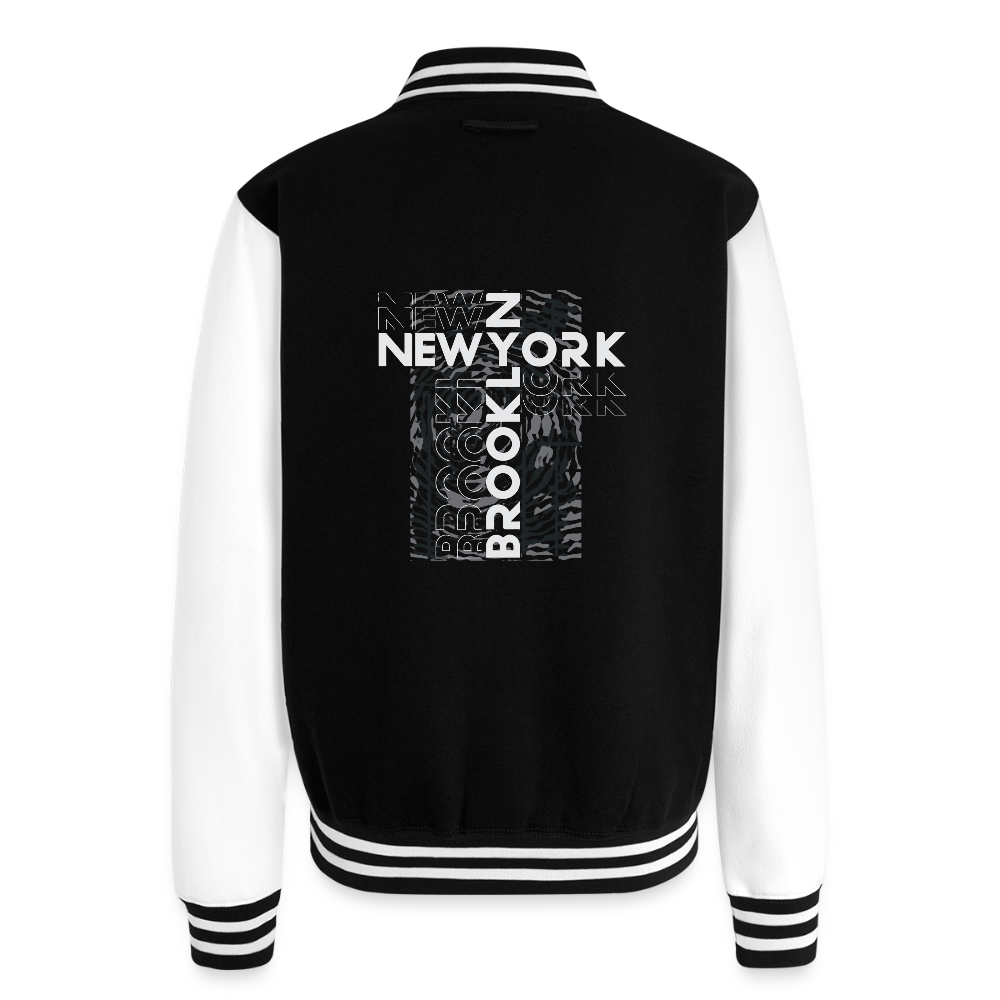 Brooklyn NY-  Letterman Jacket - black/white