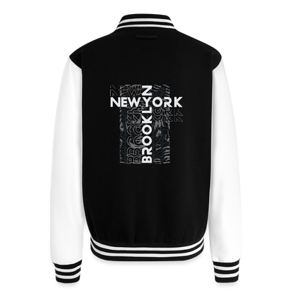 Brooklyn NY-  Letterman Jacket - black/white