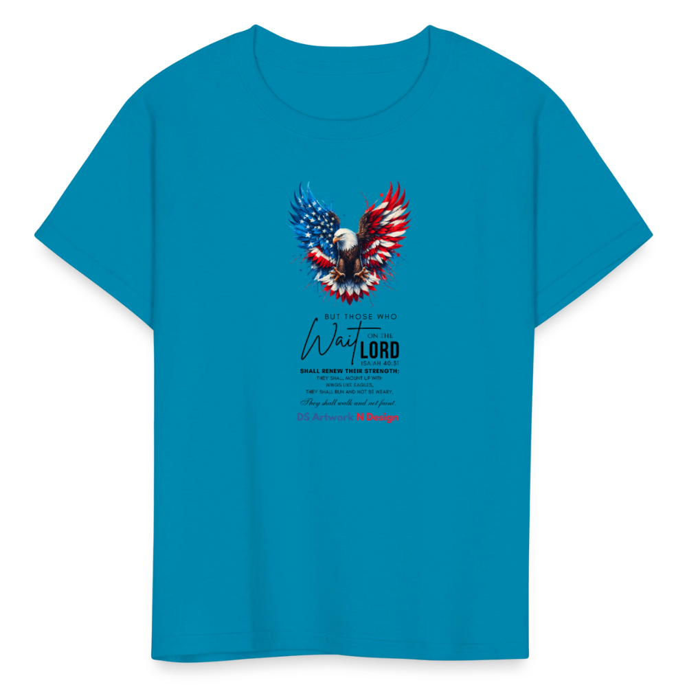 Mount on Eagles Wings - Kids' T-Shirt - turquoise