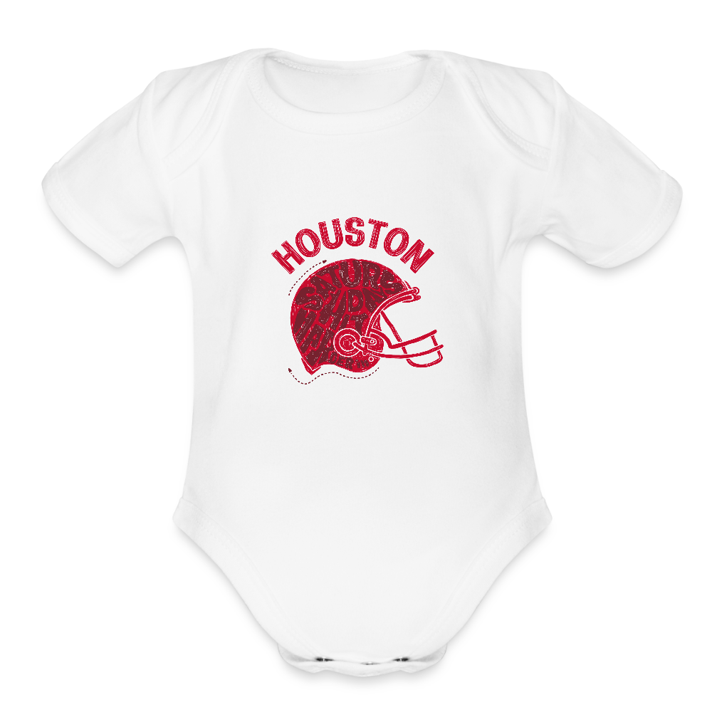 Houston Football -  Short Sleeve Baby Bodysuit - white