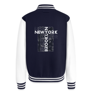 Brooklyn NY-  Letterman Jacket - navy/white
