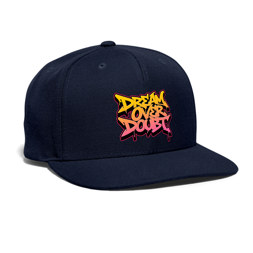 Dream Over Doubt - Graffiti Snapback Baseball Cap - navy