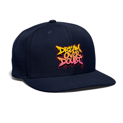 Dream Over Doubt - Graffiti Snapback Baseball Cap - navy