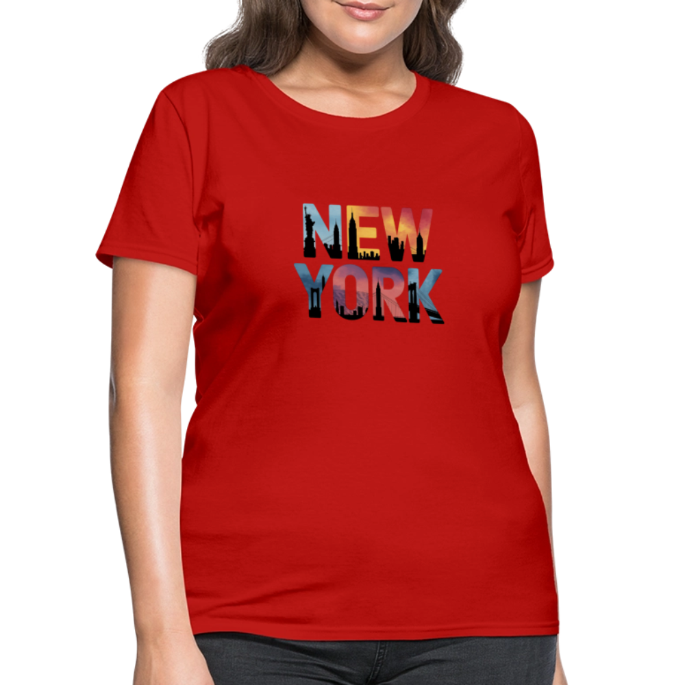 New York Color background - Women's T-Shirt - red