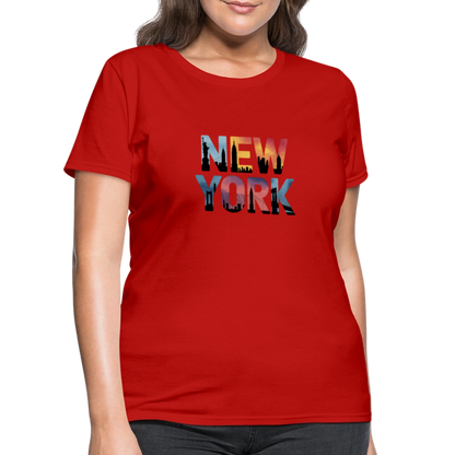 New York Color background - Women's T-Shirt - red