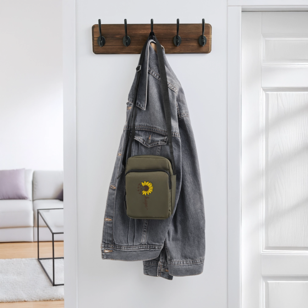 Sunflower of Hope - Upright Crossbody Bag - olive